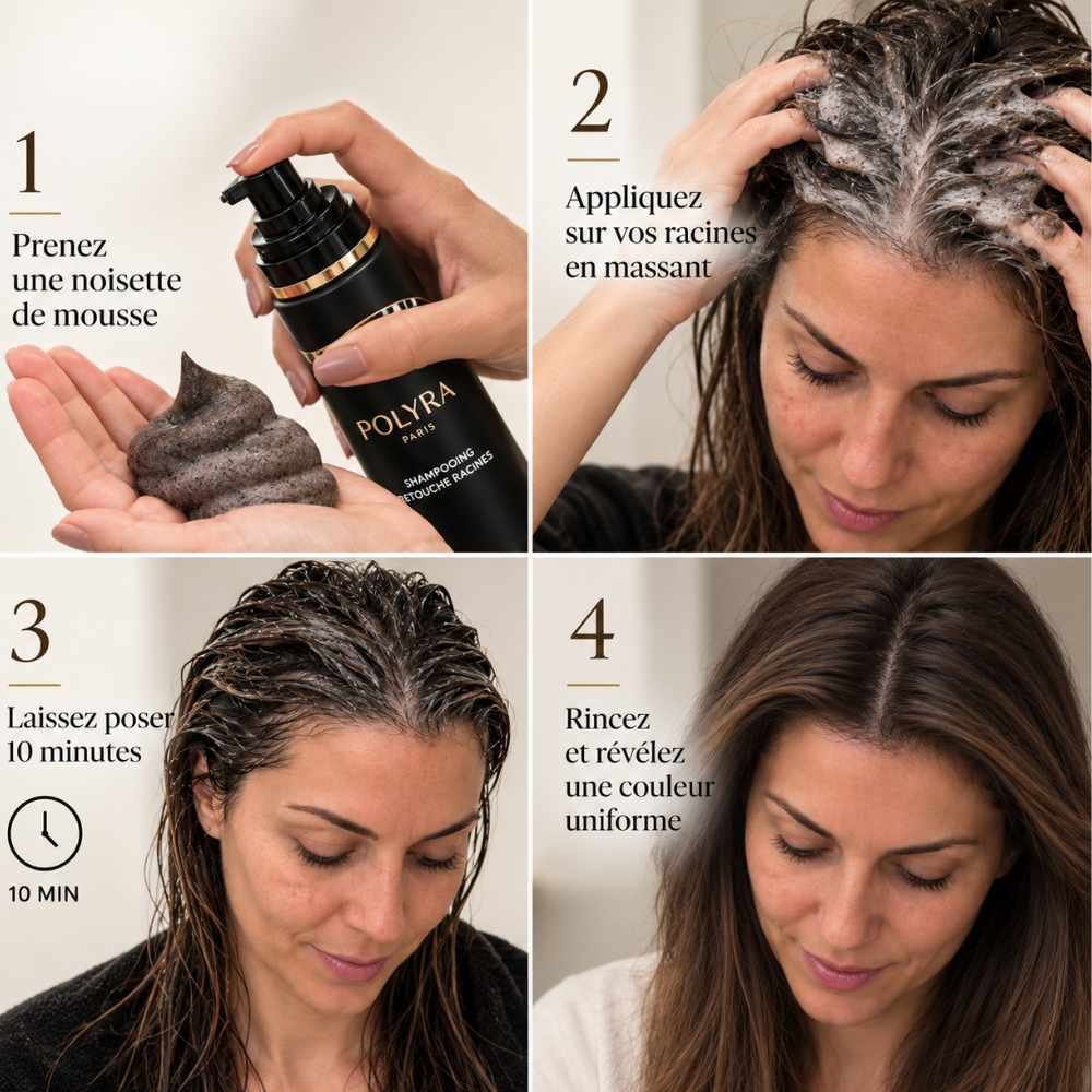 Shampooing colorant pour cheveux gris