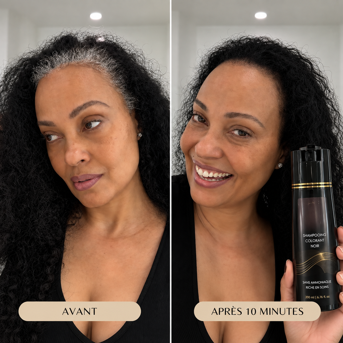 Shampooing colorant pour cheveux gris