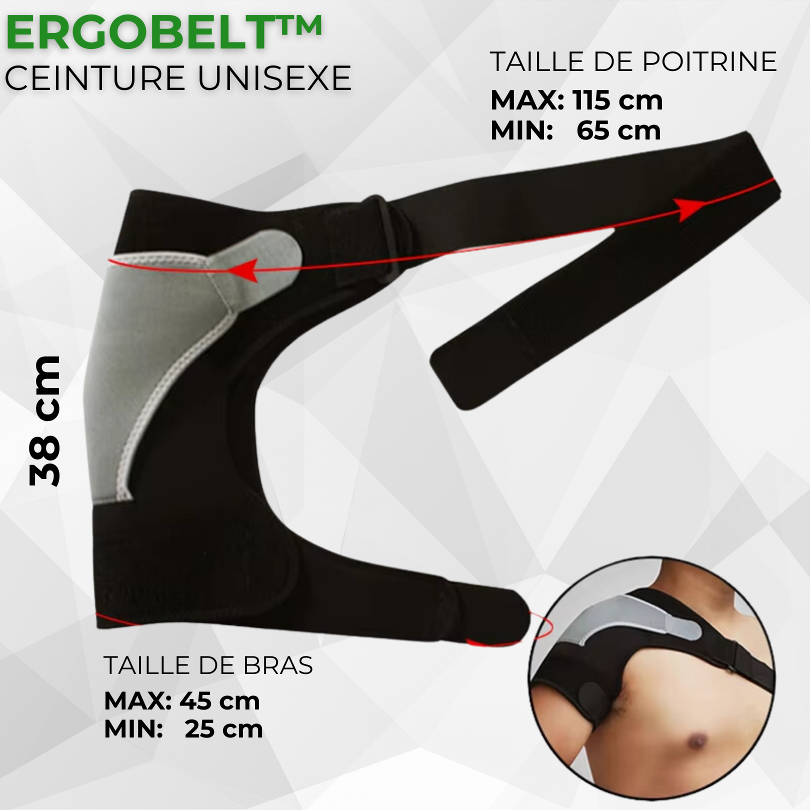 ErgoBelt™|Attelle épaule réglable