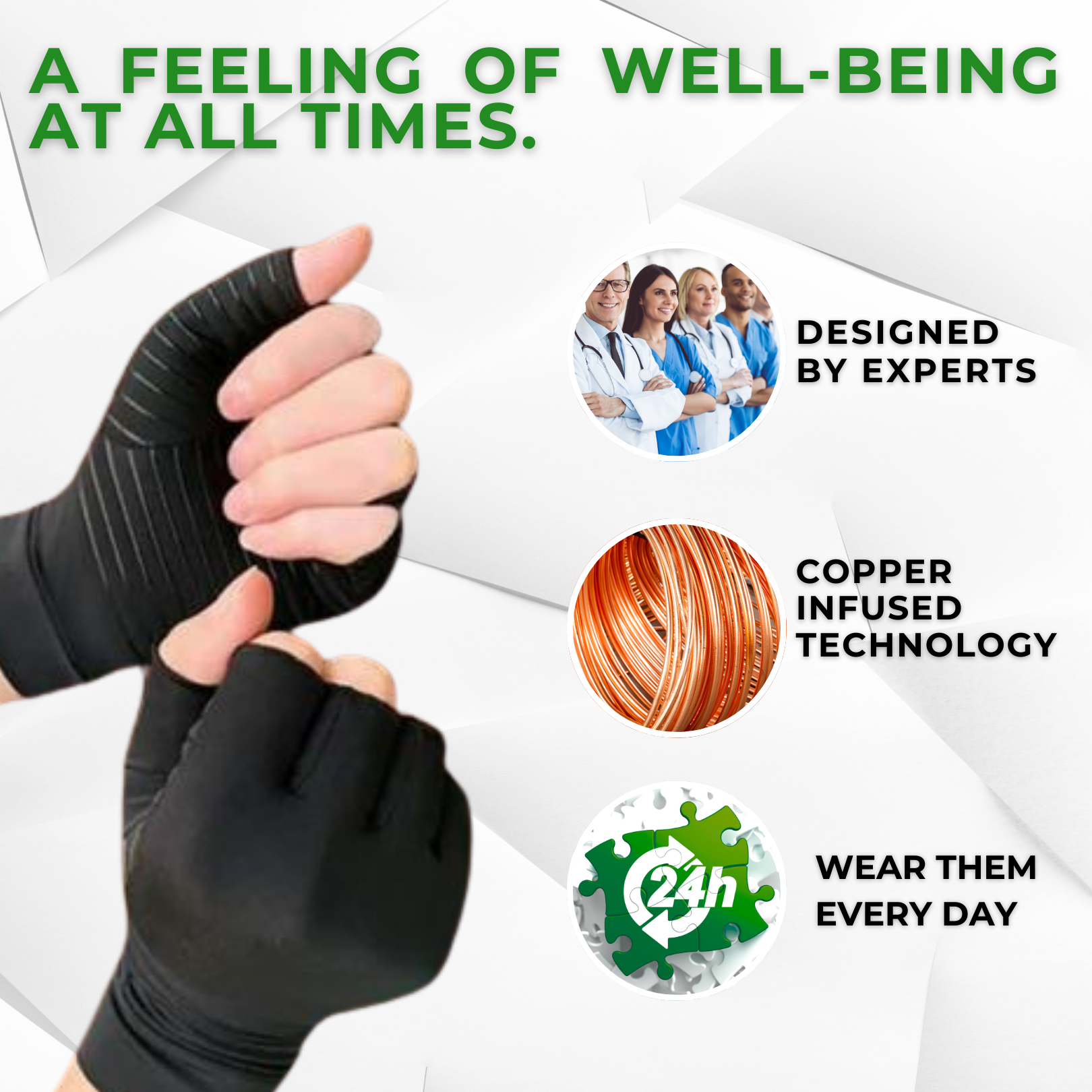 TheraGlove™ | Copper Therapy Gloves for Hand Pain