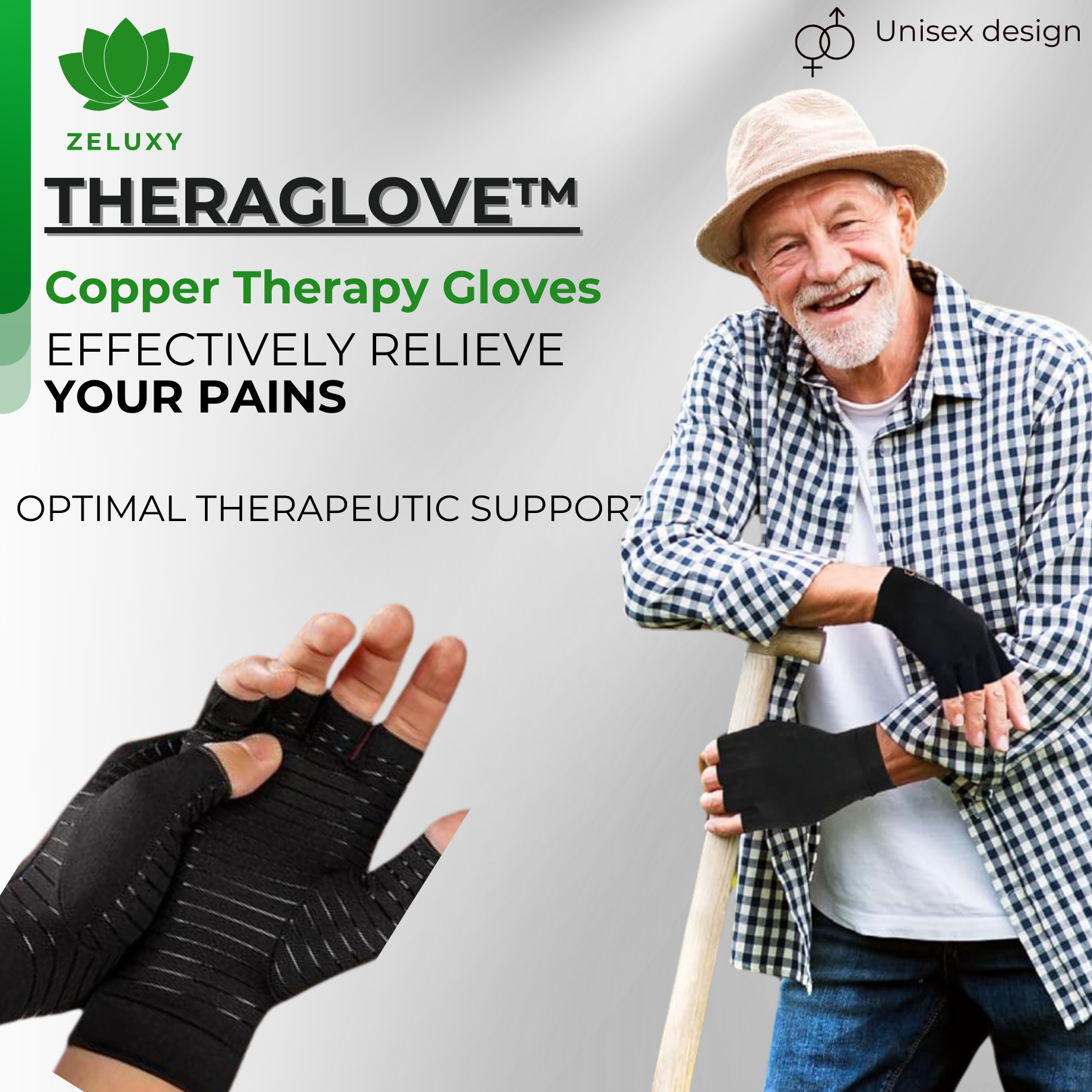 TheraGlove™ | Copper Therapy Gloves for Hand Pain