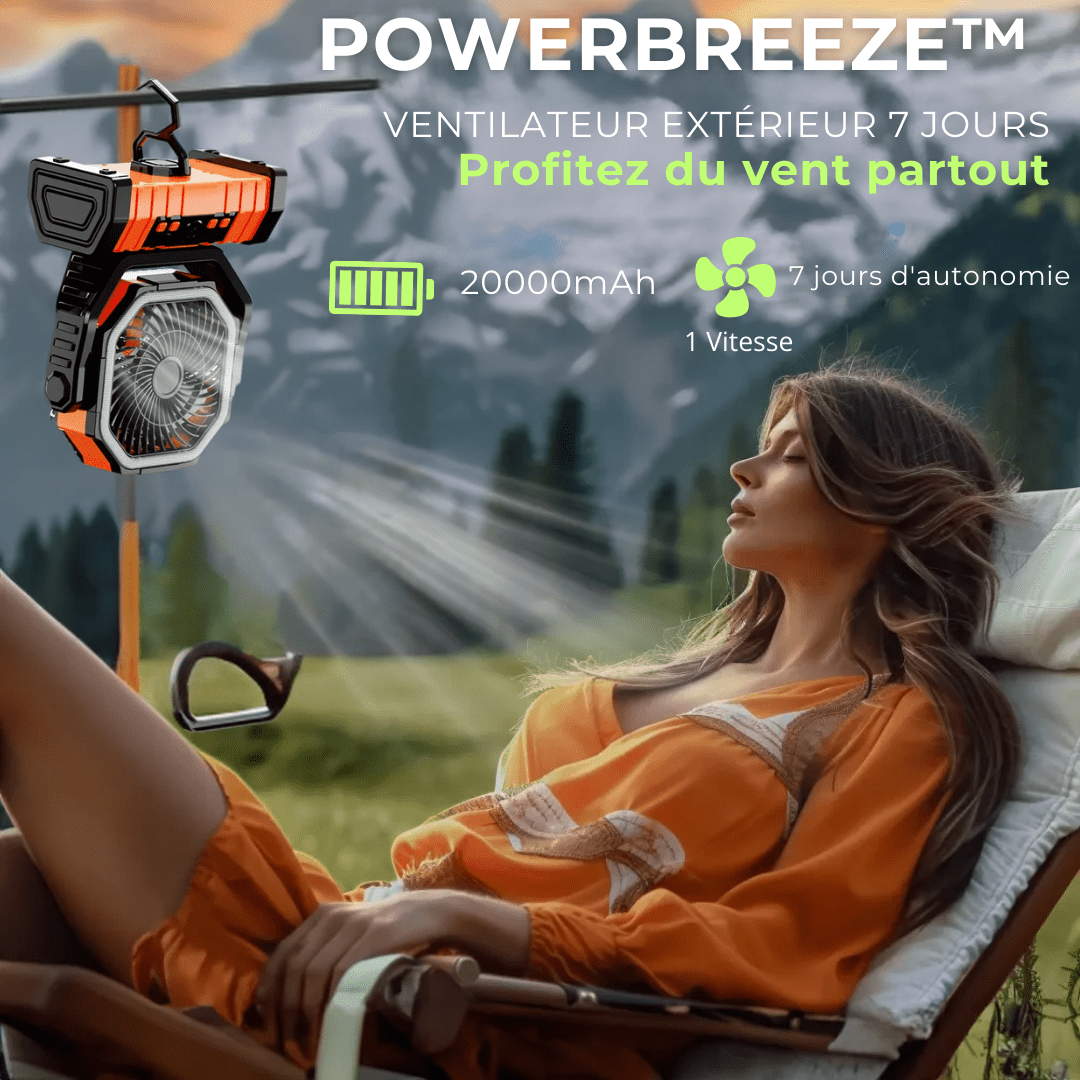 PowerBreeze™ | Ventilateur lumineux portable - Zeluxy