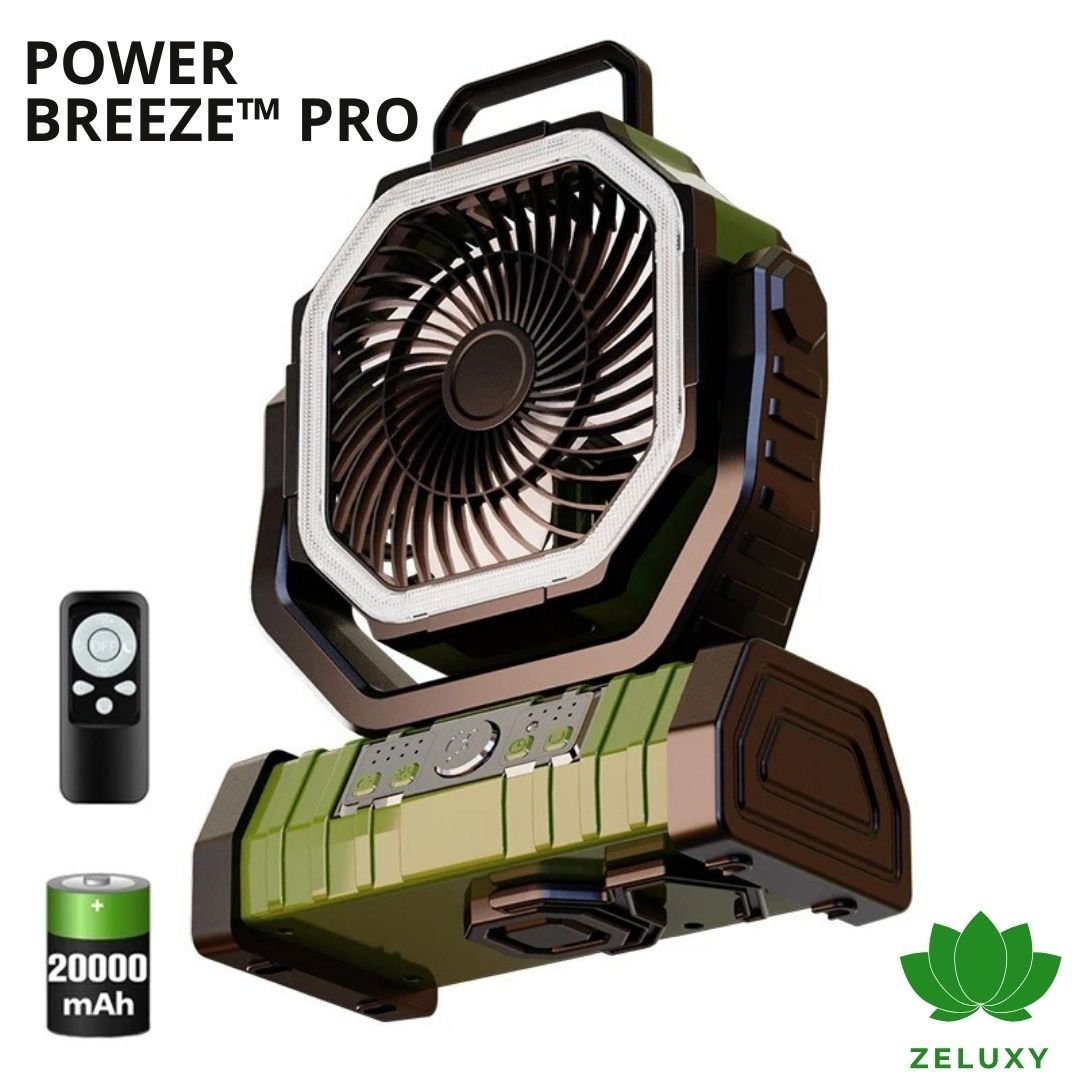 PowerBreeze™ | Ventilateur lumineux portable - Zeluxy