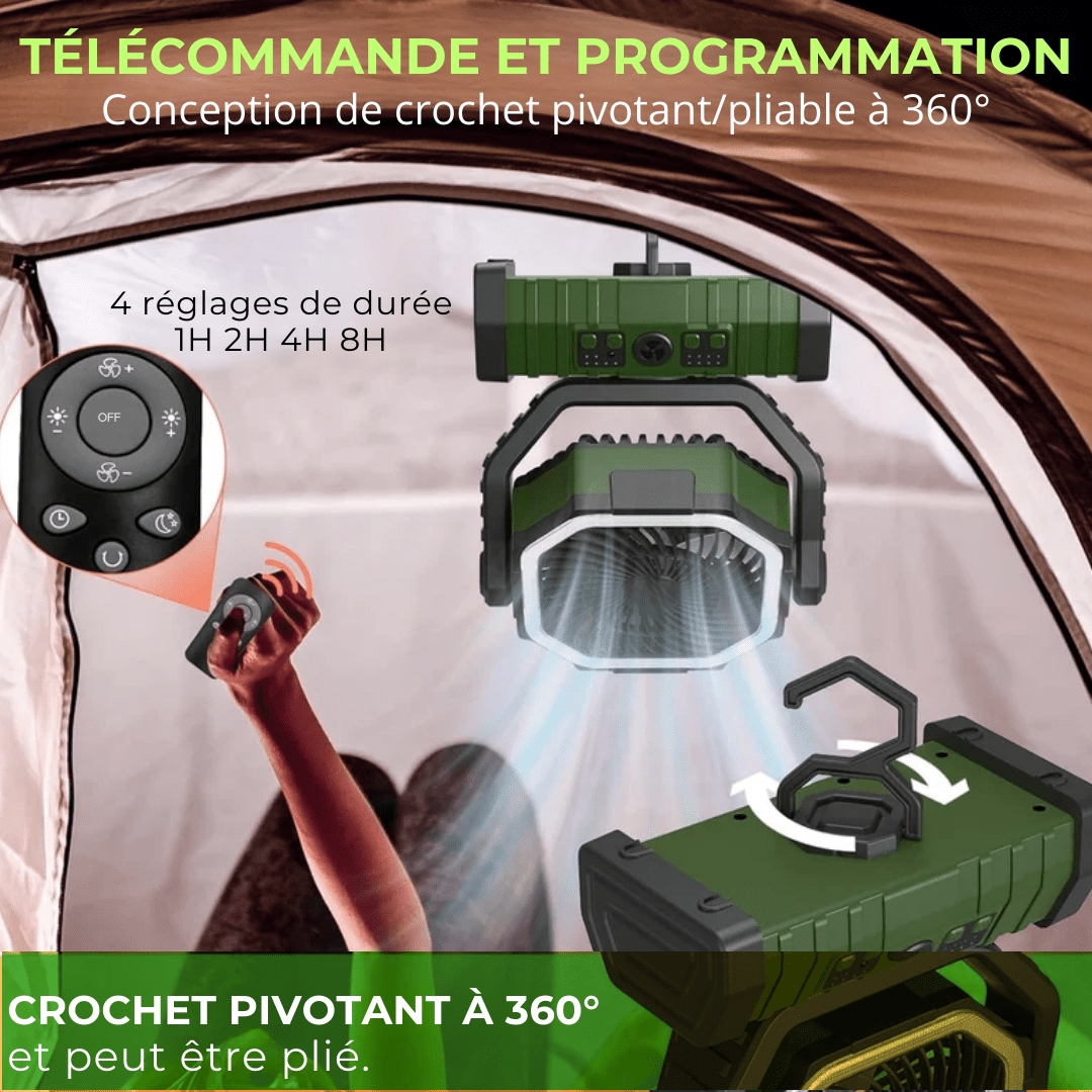 PowerBreeze™ | Ventilateur lumineux portable - Zeluxy