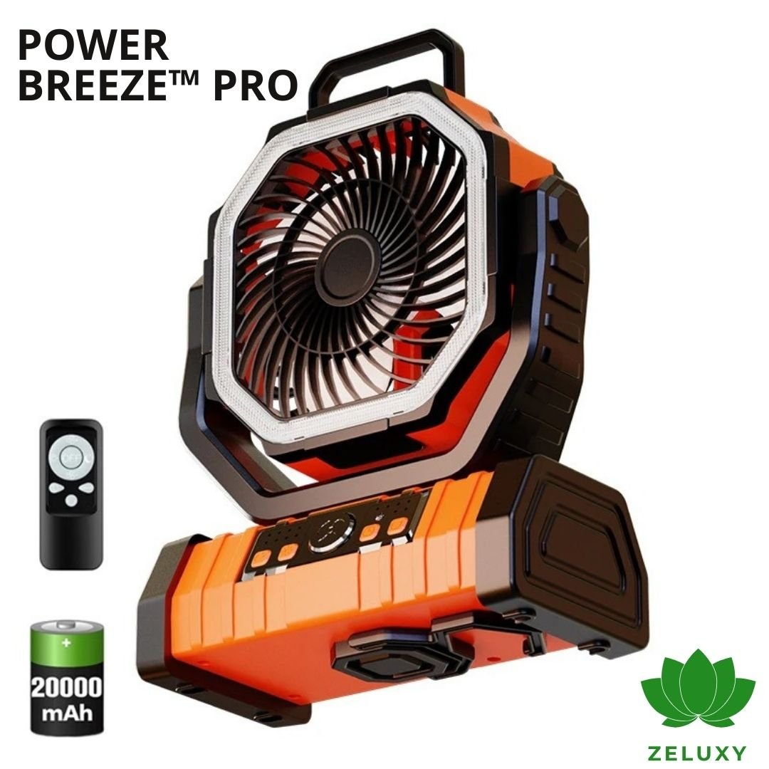 PowerBreeze™ | Ventilateur lumineux portable - Zeluxy