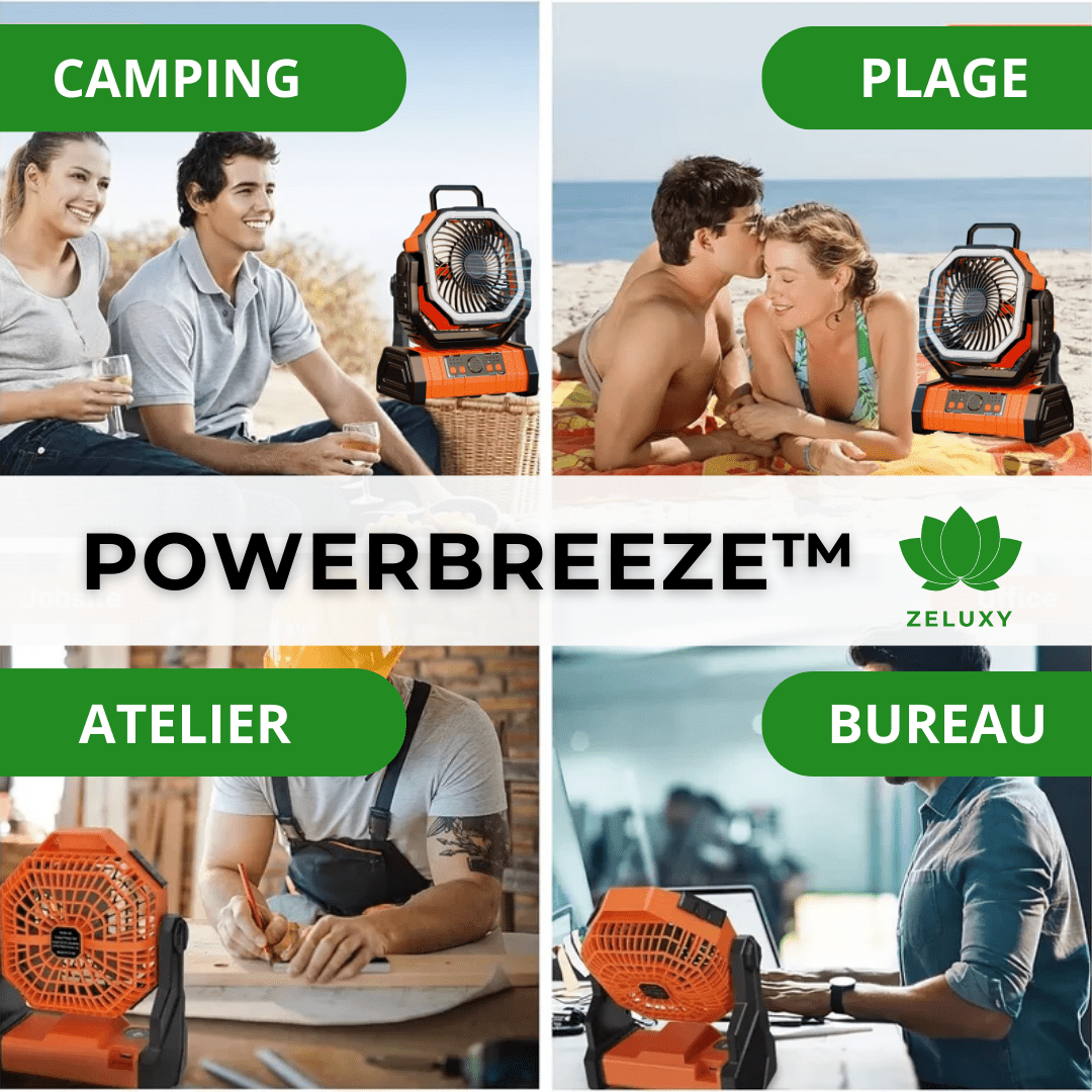 PowerBreeze™ | Ventilateur lumineux portable - Zeluxy