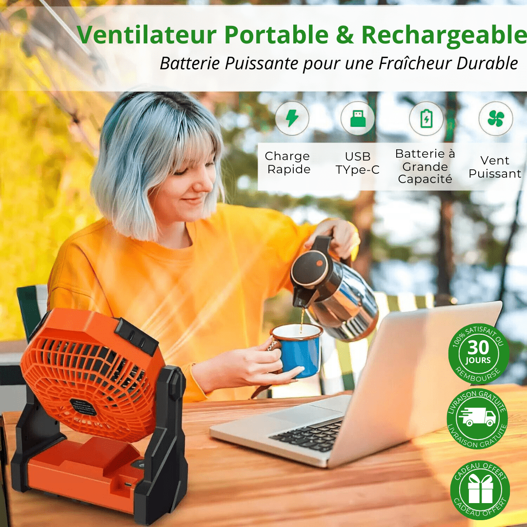 PowerBreeze™ | Ventilateur lumineux portable - Zeluxy