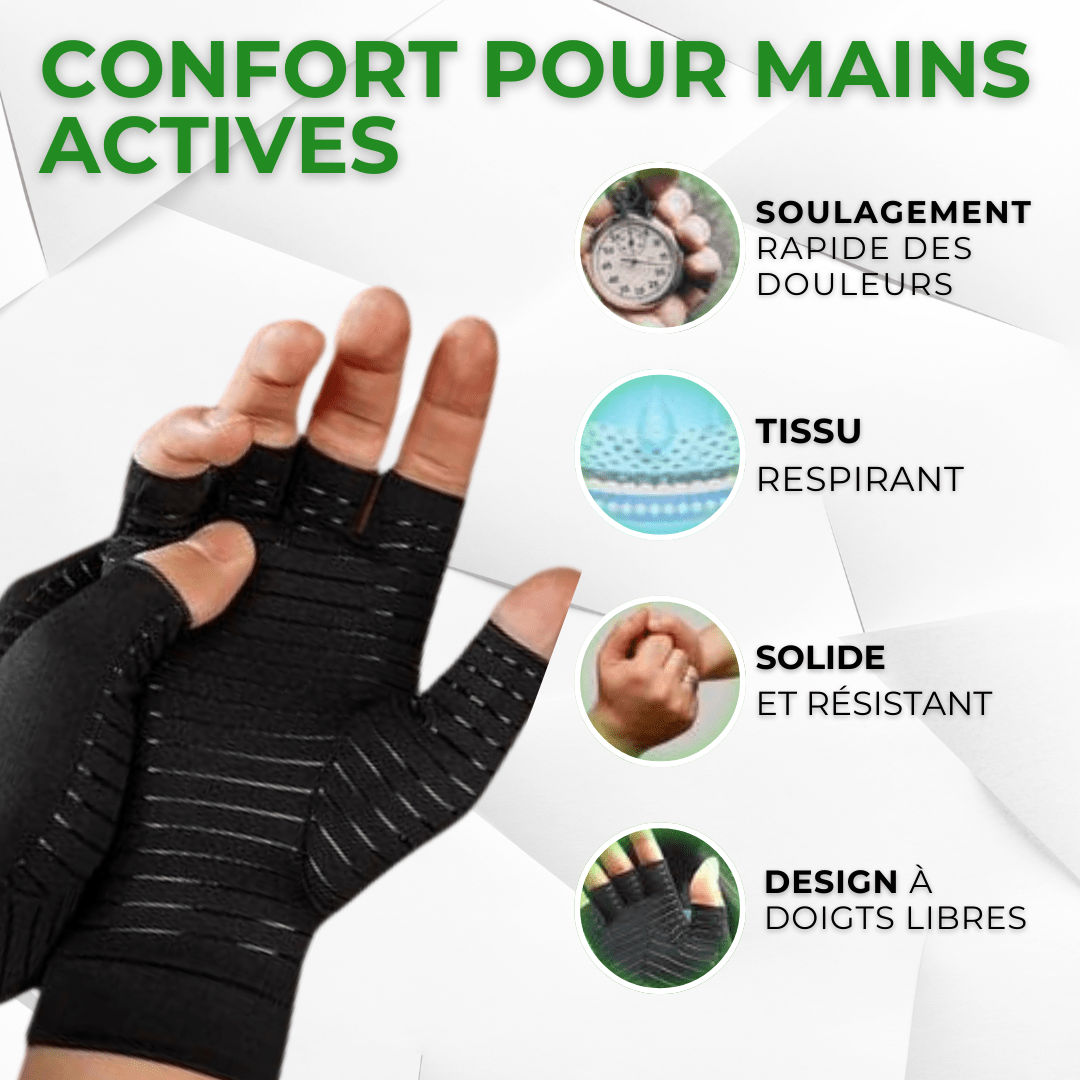 TheraGlove™ | Gants de thérapie au cuivre pour les douleurs à la main - Zeluxy